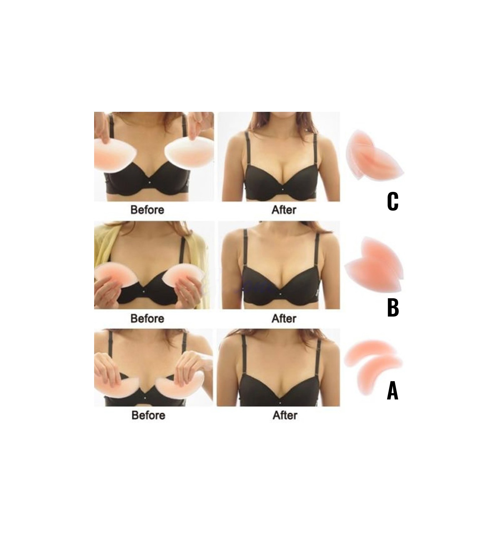 Pack of Breast Enhancing Luxury Silicone Bra Inserts